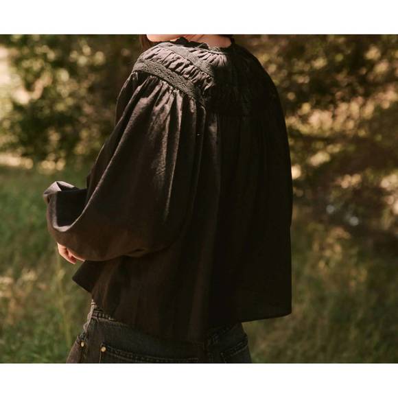 NEW THE GREAT. picturesque top in almost black - Picture 3 of 5